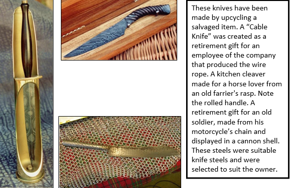 Upcycled steel knives