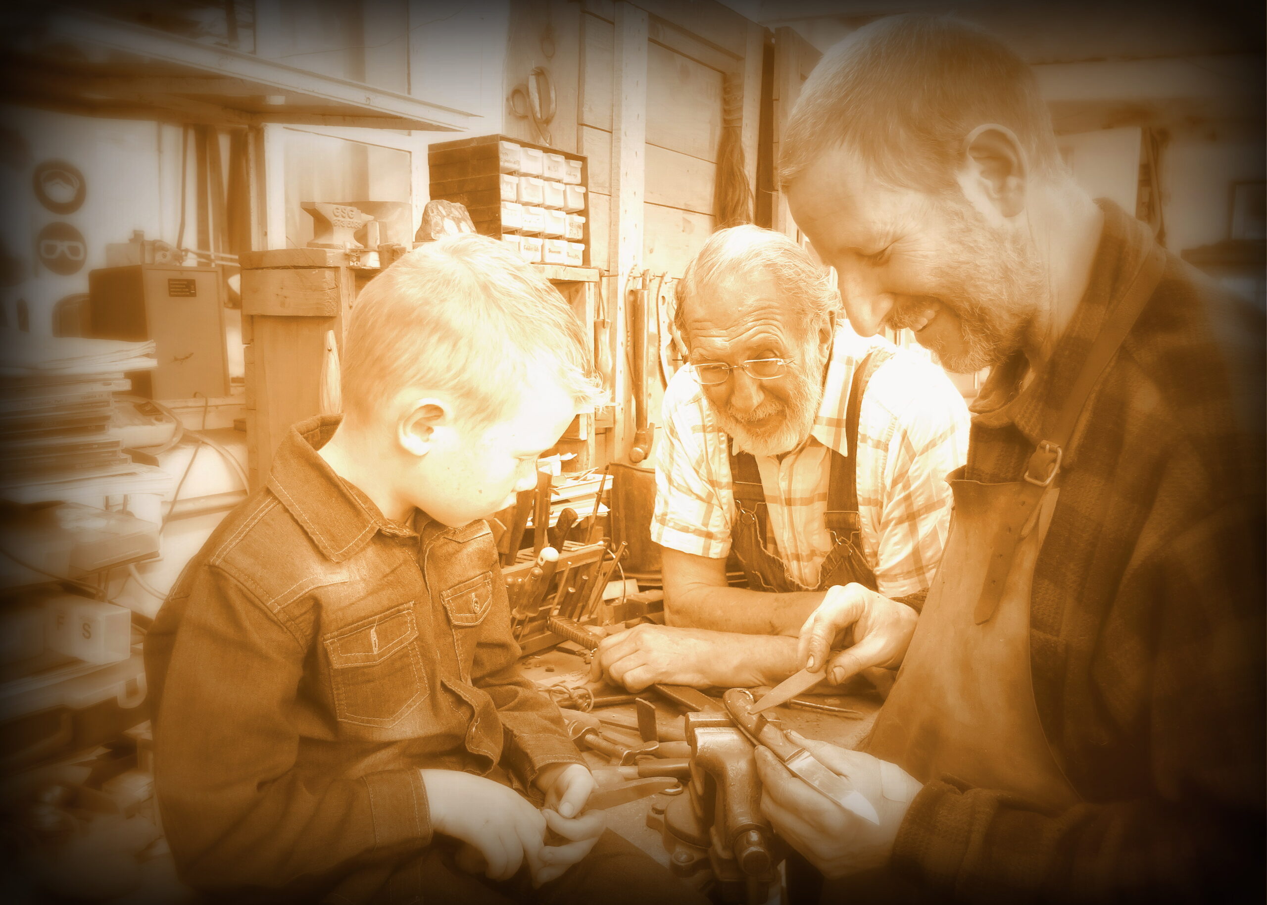 Family in the workshop